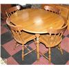 Image 1 : VINTAGE WOOD DINING TABLE WITH LEAF AND 4 CHAIRS