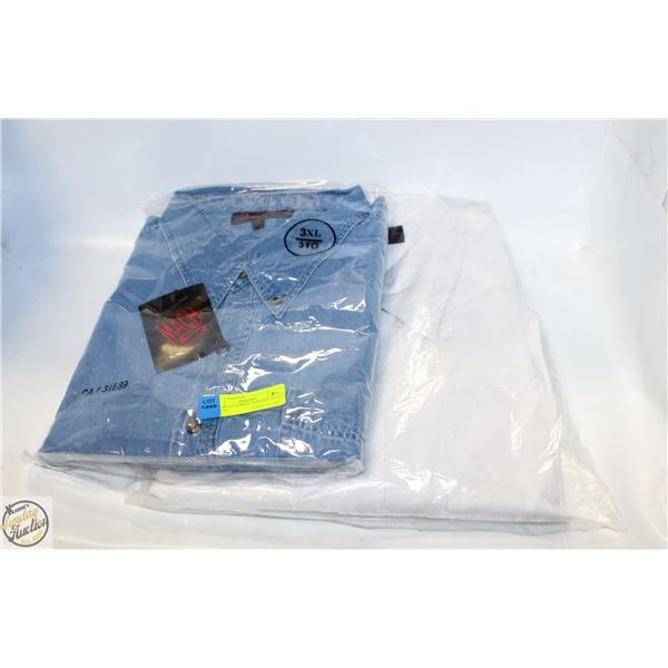 NEW MEN'S SHIRTS 1DENIM 1WHITE SIZE 3XL