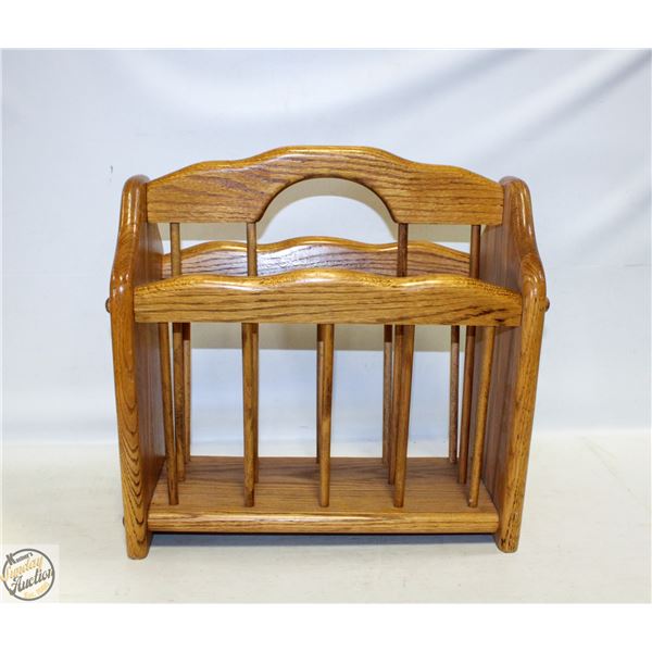 SOLID OAK MAGAZINE RACK