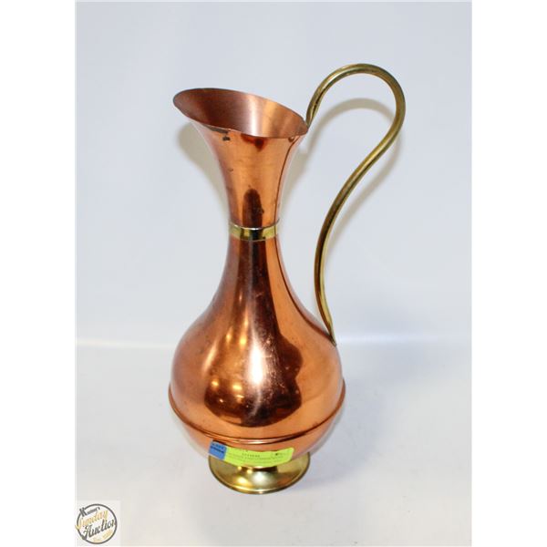 MADE IN ENGLAND COPPER WITH BRASS PITCHER