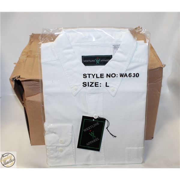 NEW MEN'S SHIRTS CASE OF 9 WHITE SIZE L