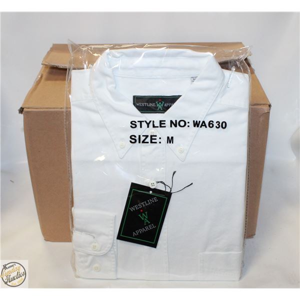 NEW MEN'S SHIRTS CASE OF 9 WHITE SIZE M