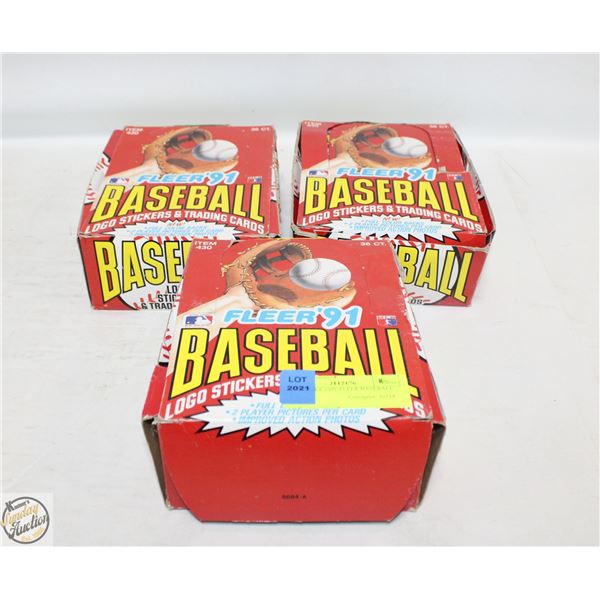 (3) SETS KF 1991 FLEER BASEBALL