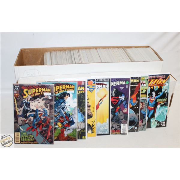 LONG BOX OF SUPERMAN COMICS