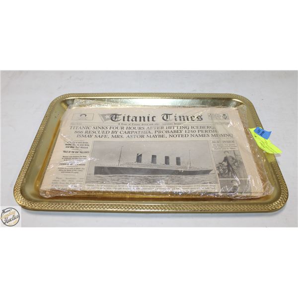 REPRINT 1912 TITANIC TIMES NEWSPAPER ON A SOLID
