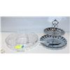 Image 1 : METAL SERVING WARE + GLASS DIVIDED