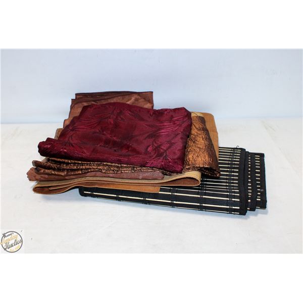 ASSORTED PLACEMATS + TABLE CLOTHES