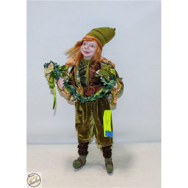 VINTAGE ELF PORCELAIN DOLL WOODLAND THEMED