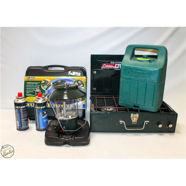 CAMPERS LOT: NEW BUTANE STOVE, NEW LANTERN