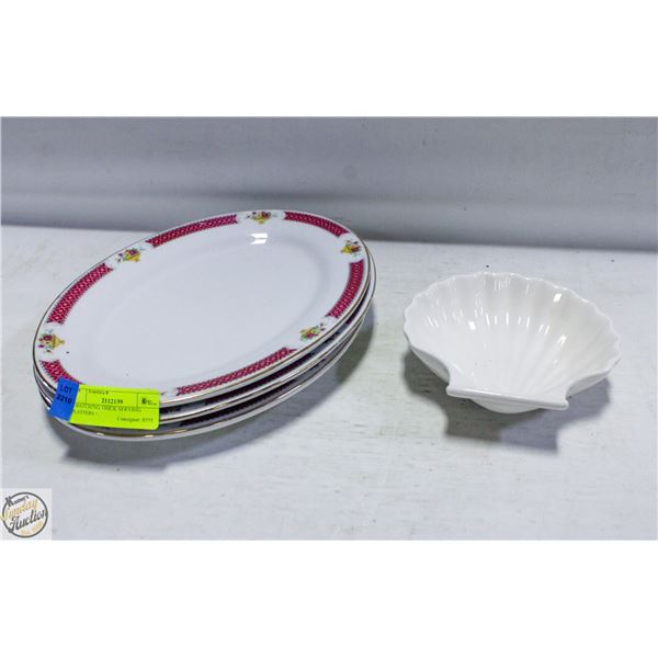 3 MATCHING THICK SERVING PLATTERS +