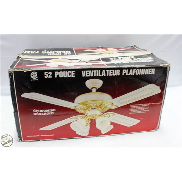 UNUSED NEVER INSTALLED CEILING FAN IN BOX