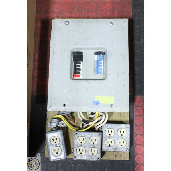SUB PANEL BREAKER BOX COMPLETE W/BREAKERS+PLUG-INS