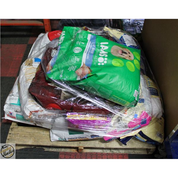 PALLET OF DAMAGED PACKAGING DOG FOOD AS IS