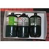 Image 1 : LOT OF 3 MINI GREEN PROPANE TANKS