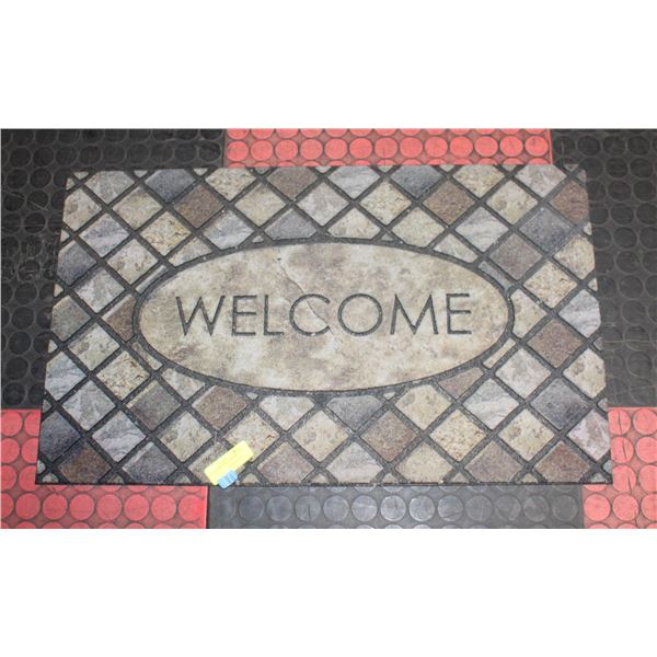 HEAVY RUBBER WELCOME MAT STONE PATTERN