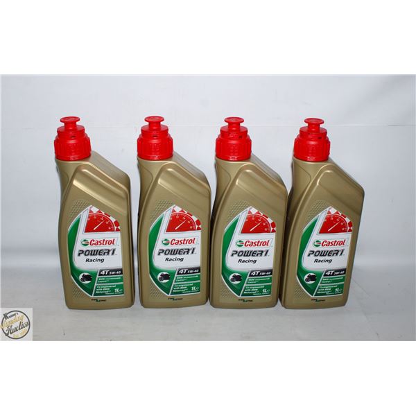 4 SEALED CASTROL POWER-1 MOTORBIKE RACING OIL
