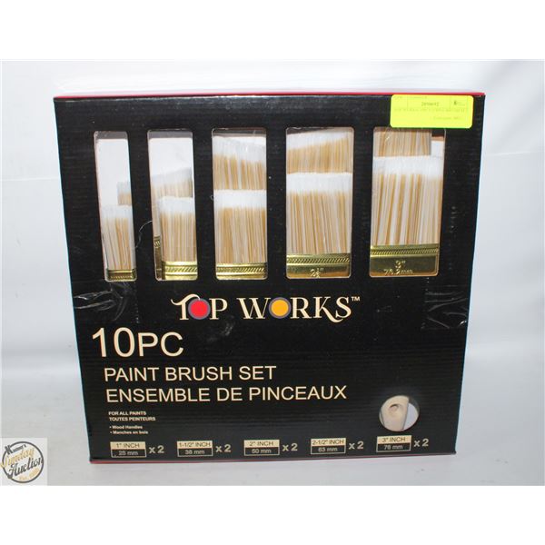 TOP WORKS 10PCS PAINT BRUSH SET