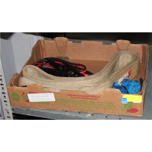 NEW BOOSTER CABLES & TOW STRAP