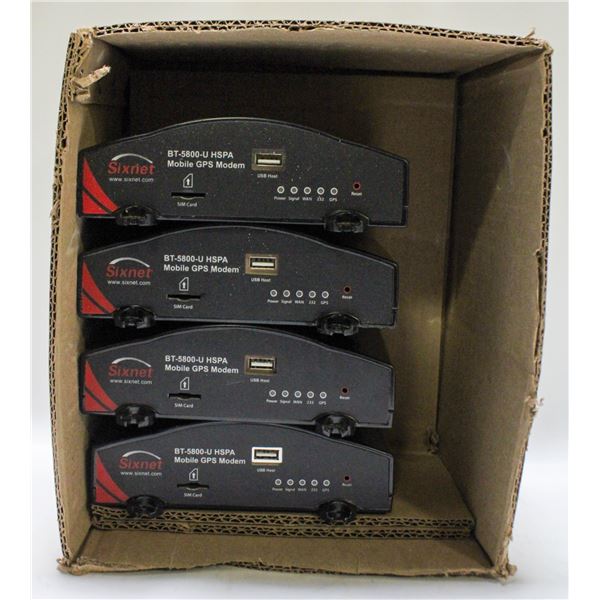 BOX OF MOBILE GPS MODEMS (4)