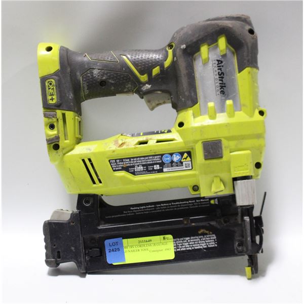 RYOBI 18V CORDLESS 18 GUAGE BRAD NAILER TOOL