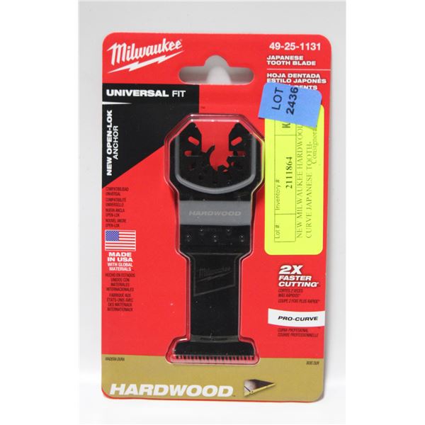 NEW MILWAUKEE HARDWOOD PRO CURVE JAPANESE TOOTH-
