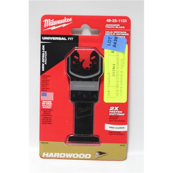 NEW MILWAUKEE HARDWOOD PRO CURVE JAPANESE TOOTH-