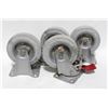 Image 1 : LOT OF 4 HD 7 INCH CASTOR WHEELS (2 RIDGE & 2 BRAKE)