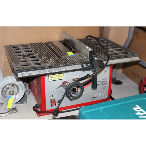 POWER MAX 10 INCH BENCH TABLE SAW, TESTED