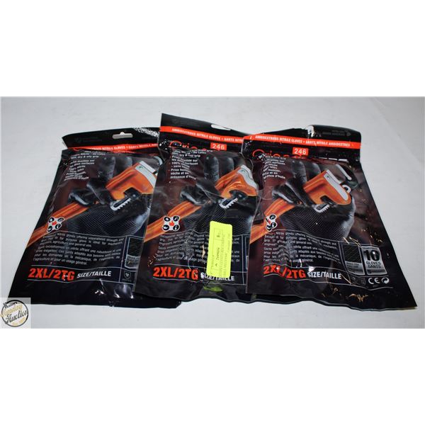 (3)X10PKS GLOVES BDG GRIPPAZ NITRILE MECHANIC