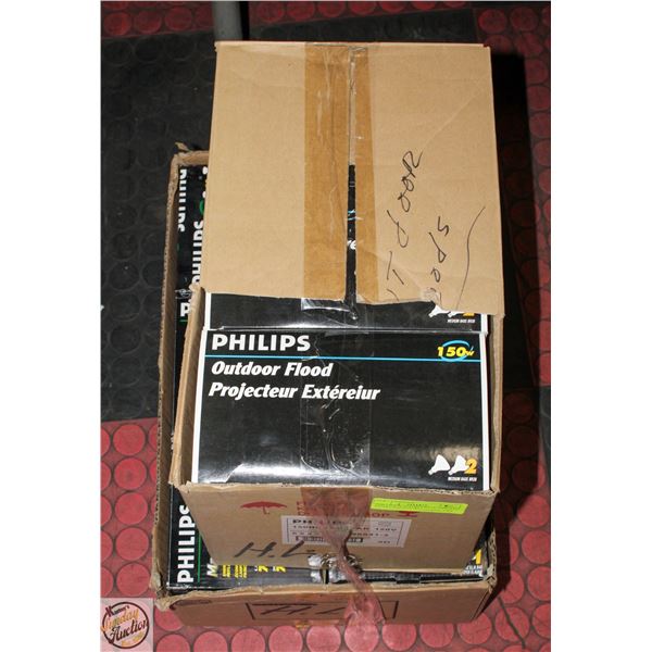 PHILLIPS FLOOD BULBS 12-150WATT PROJECTOR 6-23=85
