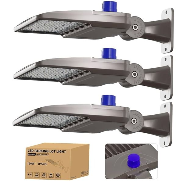 BRAND NEW 3PK JC-LGL LED PARKING LOT LIGHT 150W