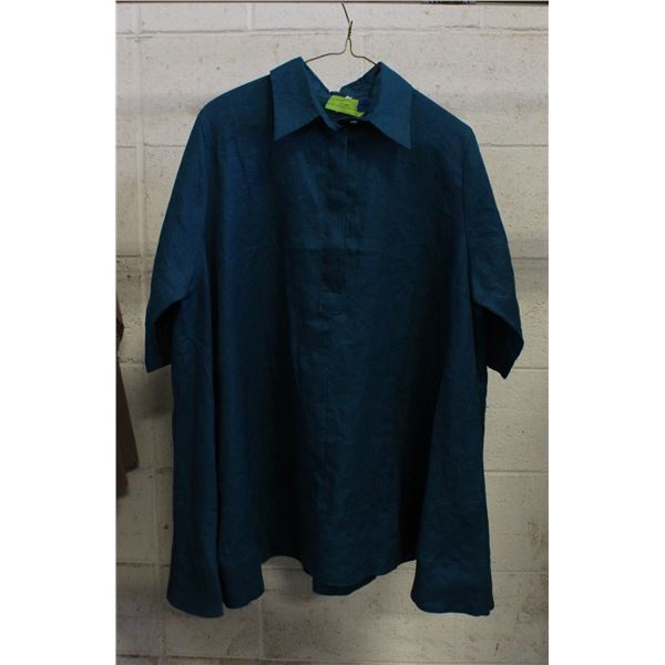 NEW TEAL WOMENS LINEN TOP