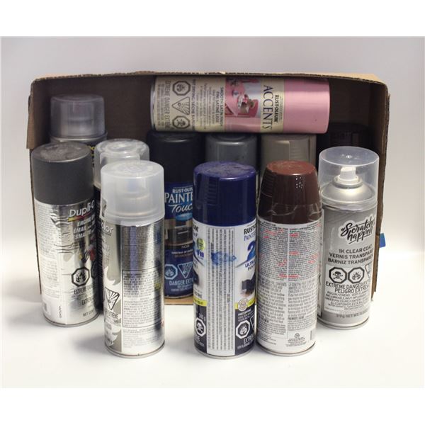 LOT OF ASSORTED SPRAY PAINTS