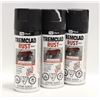 Image 1 : LOT OF 3 FLAT BLACK TREMCLAD SPRAY PAINT