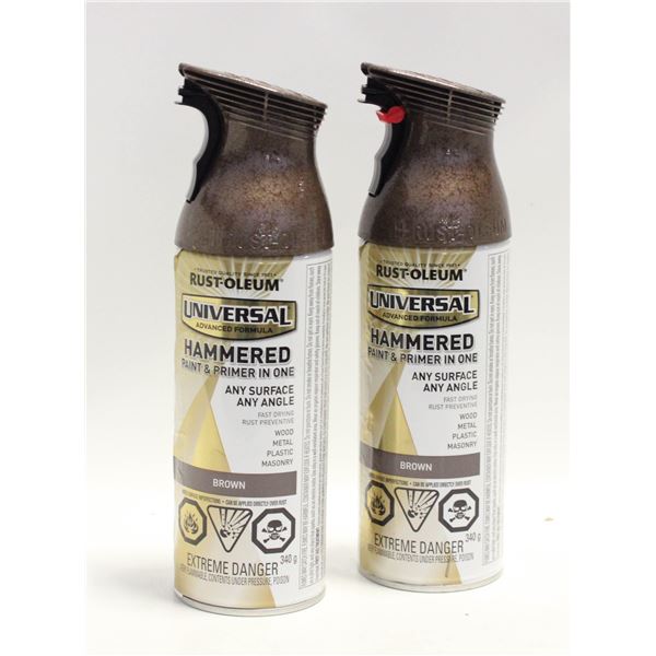 2 RUST-OLEUM UNIVERSAL BROWN SPRAYPAINT