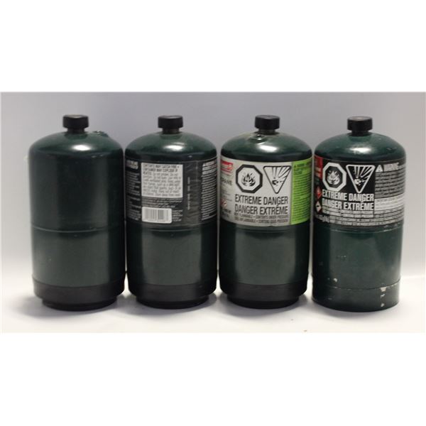 LOT OF 4 MINI GREEN PROPANE TANKS