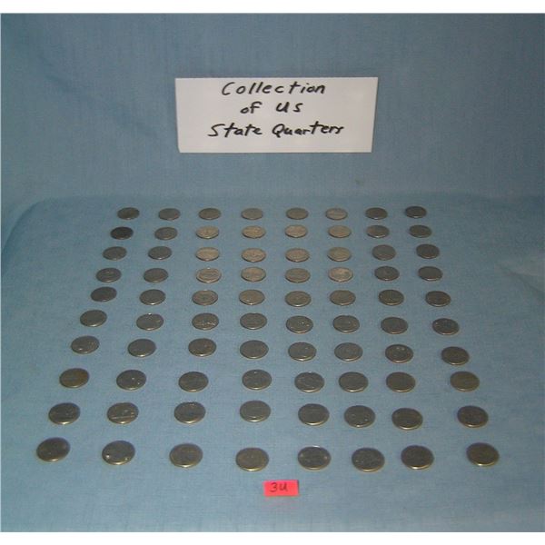 Large collection of U.S. state quarters