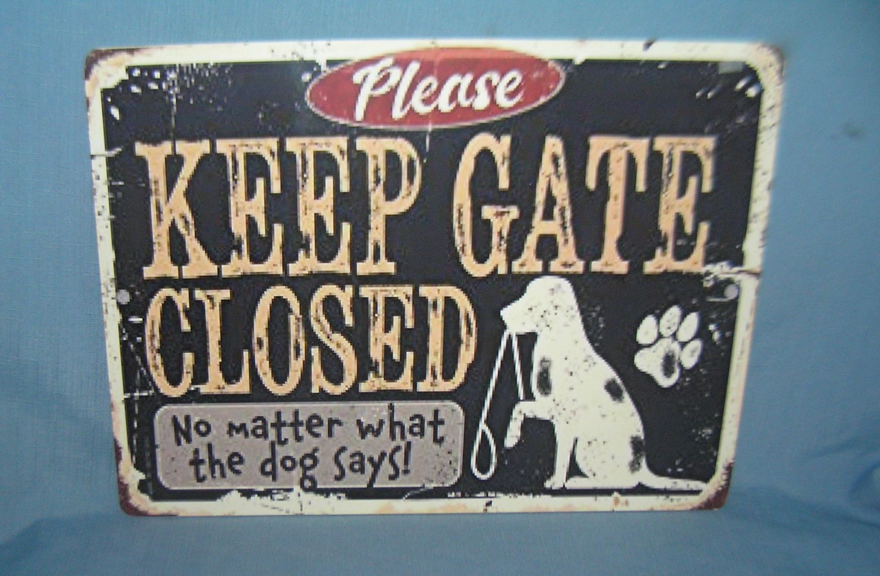 Keep Retro Sign Please keep gate closed retro style advertising sign printed on PVC ...