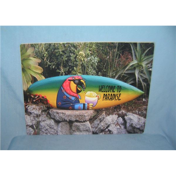 Welcome to Paradise Jimmy Buffet retro style sign