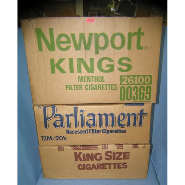 Group of 3 vintage cigarette advertising boxes