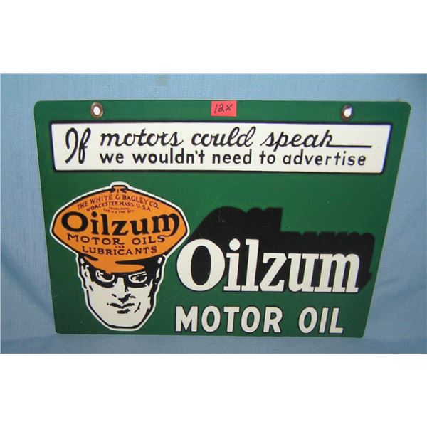 Oilzum Motor Oil retro style advertising sign