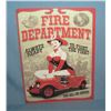 Image 1 : Fire Dept Always Ready to Fight the Fight retro sign