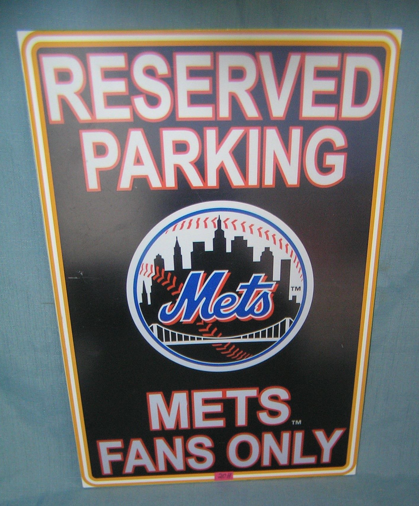 M Fans Only Sign Mets Fans Only retro style advertising sign