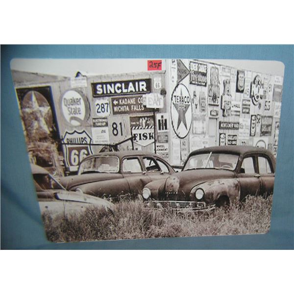Automotive related retro style advertising sign printed on PVC hard board