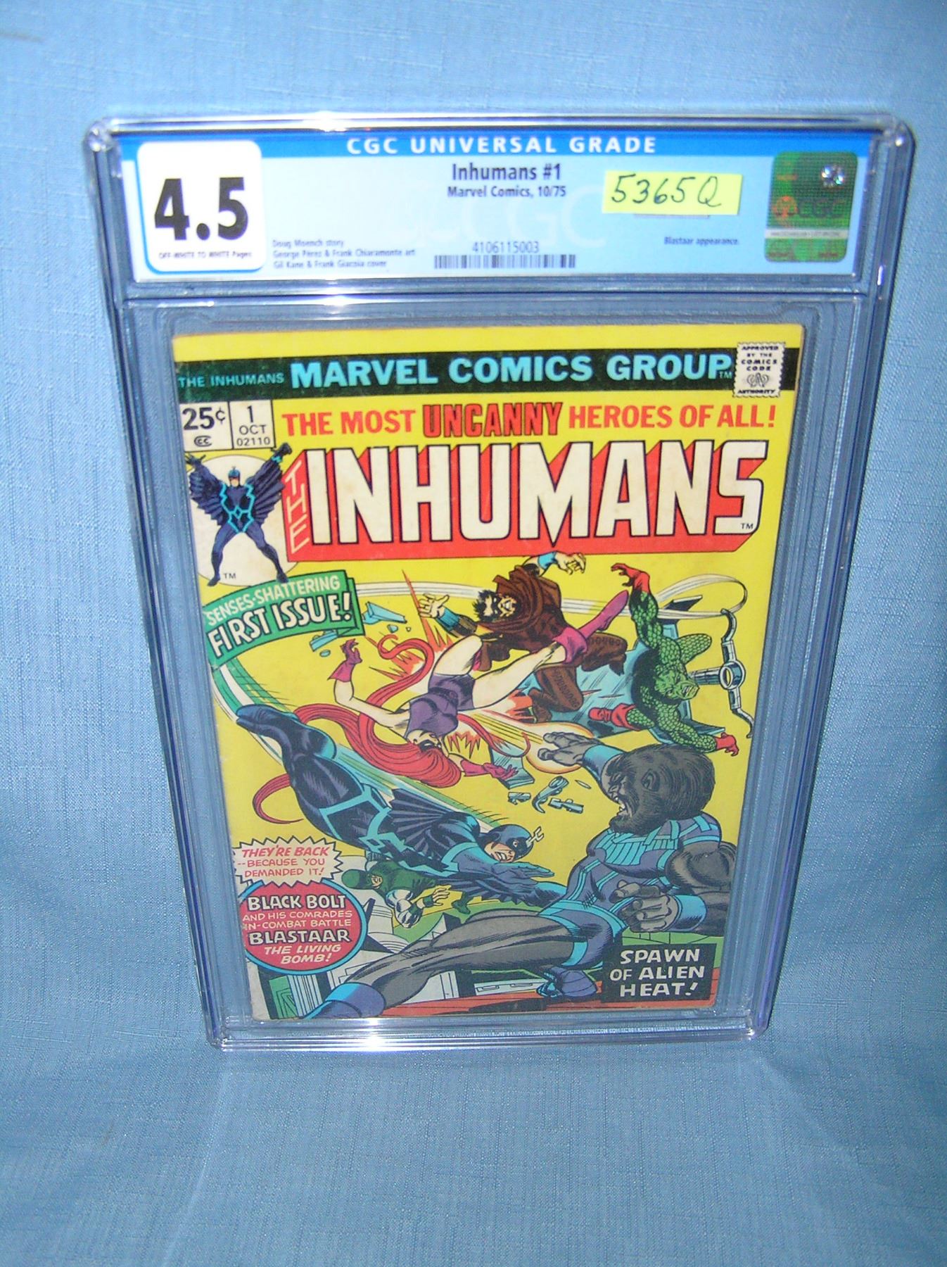 Marvel Inhumans Book Early Marvel Inhumans number 1 first edition comic book graded 4.5