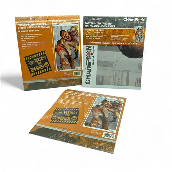 Champion Traps and Targets Poster Sized 24" X 45" 'Gruesome Two-Some' Targets 10 Pack X 3