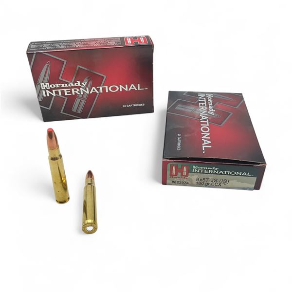 Hornady International 8 x 57 JS (IS) 180 Grain FCX Ammunition, 40 Rounds