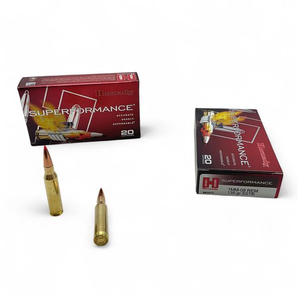 Hornady Superformance 7mm-08 Rem 139 Grain SST Ammunition, 40 Rounds