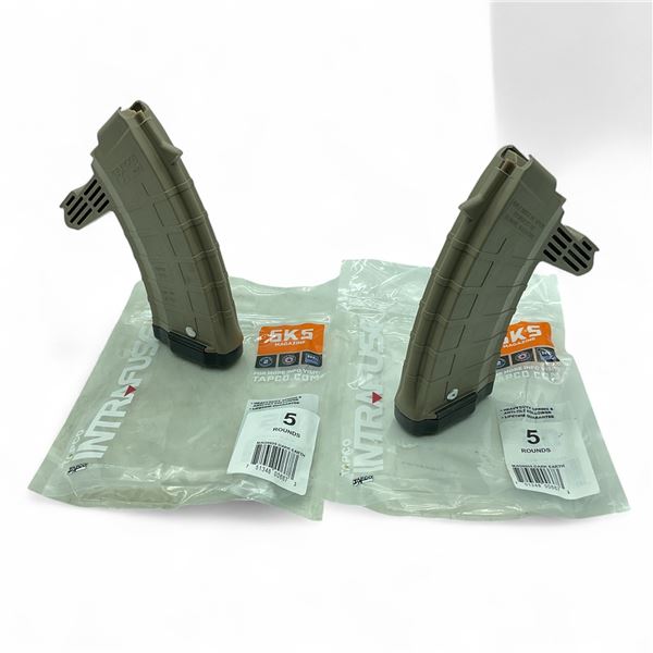 Tapco Intrafuse SKS Rifle Magazine, Pinned to 5 Rounds, Dark Earth X 2 Qty