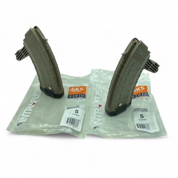 Tapco Intrafuse SKS Rifle Magazine, Pinned to 5 Rounds, Dark Earth X 2 Qty